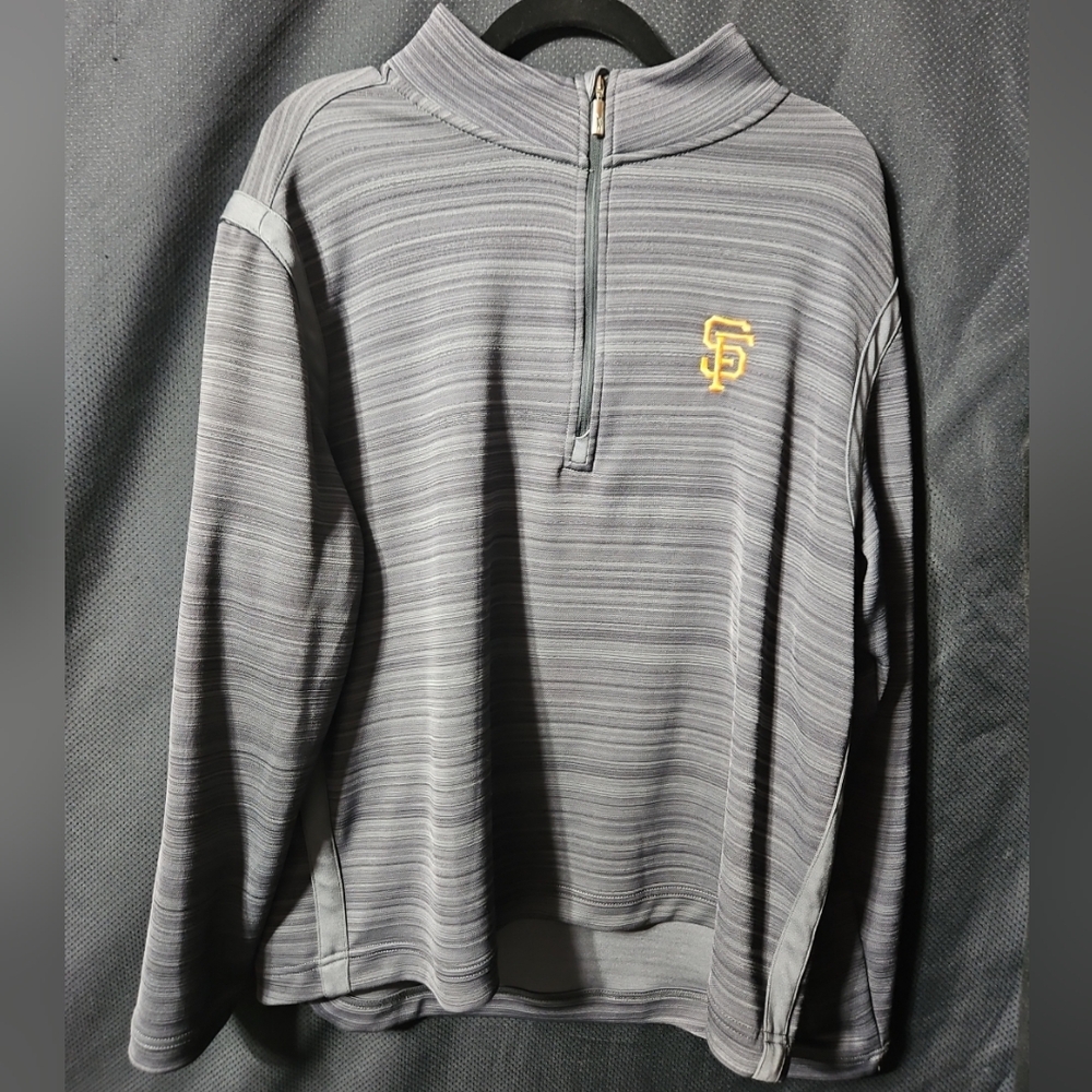 Men's Tommy Bahama Gray San Francisco Giants Delray IslandZone Half-Zip Top Lrg